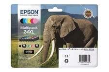 Epson 24 Multipack - 6 pakker - sort, gul, cyan, magenta, lys magenta, lys cyan - original - blækpatron