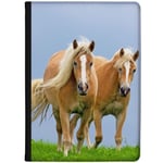 Azzumo Pair of Horses Running Faux Leather Case Cover/Folio for the Apple iPad 10.2 (2020) 8th Generation