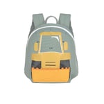 LÄSSIG Small Children's Backpack for Nursery, Crib Backpack with Chest Strap, 20 x 9.5 x 24 cm, 3.5 L/Tiny Backpack Excavator, Excavator, Children's Backpack