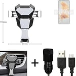 Car holder air vent mount for Huawei Mate 50 + CHARGER Smartphone