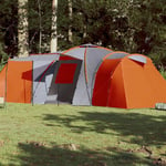 vidaXL Campingtält 12 Personer grå & orange 840x720x200 cm 185T taft 94348