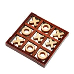 Classic Tic-Tac-Toe Game, Wooden Family Board Game Set Noughts And Crosses Game, Coffee Table Living Room Decor Family Games For Adults And Children