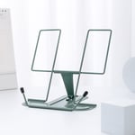 Bokställ för läsning,  Bokställ för kök, Justerbar metallhållare för skrivbordslärobok  Material Tablet Bokställ för display(Morandi Green)
