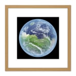 McGill Space NASA Mars Terraforming Illustartion 8X8 Inch Square Wooden Framed Wall Art Print Picture with Mount