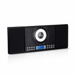 Bluetooth Stereo system CD Player USB Wall Mountable FM Radio 20W Remote Black