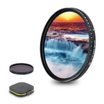 JJC 52mm Optical Glass Variable ND Neutral Density Filter (ND2-ND2000) for Nikon D90 D750 D7500 D5600 + AF-S DX NIKKOR 35mm f/1.8G and Other 52mm Lens Camera, with Moistureproof Filter Case