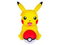 TEKNOFUN - License Officiel Pokemon - Figurine Lumineuse Pikachu avec Enceinte sans Fil Poké Ball - 2 Modes d'éclairage-Batterie Lithium Rechargeable par USB/microUSB (câble fourni)