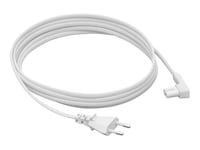 Sonos One/play:1 Long Power Cable 3.5 M White 3.5m Kopplingsplint Med 2 Stift Vit