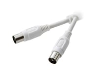 Speaka Professional Antennas Connection Cable [1X Antenna Connector 75 Ω - 1X Antenna Bushing 75 Ω ] 1.50 M 90 Db Med Ferritkärna Vit