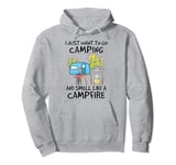 Flamingo I Just Want To Go Camping And Smell Like A Campfire Pullover Hoodie