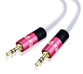 IBRA Aux Cable 3M 3.5mm Stereo Premium Auxiliary Audio Cable - for Beats Headphones Apple iPod iPhone iPad Samsung LG Smartphone MP3 Player Home/Car etc Pink