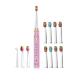 Elektrisk Sonic tandbørste, Vandtæt, 5 tilstande, 508Pink-FW04-2
