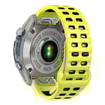 Garmin Fenix 8/E 47mm etc. Tvåfärgat klockarmband i silikon - Gul/Svart