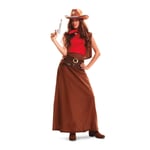 Kostume til voksne Cowboy kvinde Brun (5 Dele) XXL