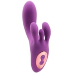 New York Vibes Triple Tickler Rabbit Massager Purple Bunny G Spot Vibrator Toy
