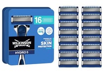 WILKINSON SWORD - Lames de rasoir Hydro 5 pour hommes | Lot de 16 recharges | Gel hydratant et tondeuse de précision (l'emballage peut varier)