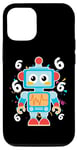 Coque pour iPhone 12/12 Pro T-shirt 6ème anniversaire robot robot pour enfants de 6 ans garçons et filles