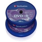 Verbatim - 50 x DVD+R 4.7 Go 16x argent mat spindle
