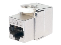 Intellinet Cat8.1 40G Shielded Toolless Keystone Jack, For Easy and Quick Snap-in Deployment, Ideal for Data Centers, STP, for Solid & Stranded Wire, Gold-plated Contacts, Metal Housing - Nätverkskontakt - RJ-45 (hona) - STP - CAT 8.1 - IEEE 802.3bt - trapetsjack