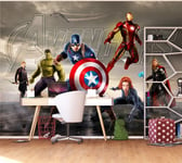Comics wallpaper Superhero wall mural boys bedroom 360x270cm Hulk Iron Man Thor