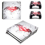 PS4 Pro Batman vs Superman Console Skin, Decal, Vinyl, Sticker, Faceplate - Console and 2 Controllers - Protective Cover for PlayStation 4 PRO
