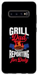 Coque pour Galaxy S10+ Grill Dad se présente au travail, le 4 juillet, papa, blague