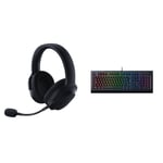 Razer BARRACUDA X: Wireless Multi-platform Gaming and Mobile Headset - Black & Cynosa V2 - Membrane Gaming Keyboard (Keyboard with Soft Spring-Loaded Keys, Media Keys) UK Layout | Black