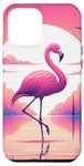 iPhone 15 Plus Cool Pink Flamingo Lake Sunset Flamingo Lovers Case