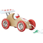 Vilac Wooden Pull Along Racing Car, Pull Toy with String, Made In France, Vintage Design, Comes In Box Great for Gifting, 16 x 9 x 9 cm, Suitable for 18 Months+, Natural