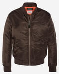 Schott Recycled Nylon MA-1 Bomber Jacket (Dark Brown, XL) XL Dark Brown