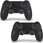 Paket med 2 PS4 Handkontroller DoubleShock Trådlösa för Playstation 4 Svart