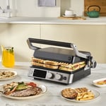 Compact Steel Sear and Grill Inox 2008 Grill and Sandwich Toaster, Karaca, Black