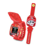 VTech - Pat' Patrouille Le Film, La Montre-Jeu Interactive de Marcus, Montre Enfant à Clapet avec Écran Animé, Bracelet Souple, 10 Cadrans, 4 Jeux, Cadeau Enfant de 3 Ans à 7 Ans - Contenu en Français