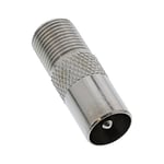 InLine Adaptateur coaxial 69915D, fiche IEC (antenne) vers prise F