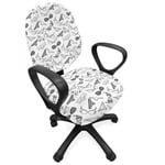 Black and White Office Chair Slipcover Lingerie Doodle