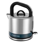 Russell Hobbs Distinctions 1.5L Cordless Electric Kettle (Fast boil, 3KW, Removable washable anti-scale filter, Pull to open lid, Perfect pour spout, Stainless Steel & Ocean Blue) 26421