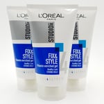 L'OREAL PARIS STUDIOLINE FIX & STYLE HAIR GEL STRONG HOLD 150ML 3 PACK