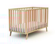 At4 - Lit bébé évolutif Confort 60x120 - Hêtre Verni