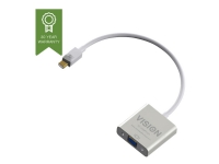 Vision Techconnect - Videokort - Mini DisplayPort (hane) till HD-15 (VGA) (hona) - 22 cm - vit