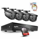 SANNCE 8 Channel 1080P Outdoor CCTV Camera System, 4pcs 1080P Weatherproof Home