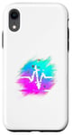 Coque pour iPhone XR Électro Blue Pink Heartbeat