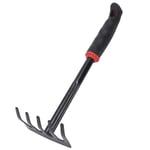 Basage Black Nonslip Handle Metal Head Lawn Garden Rake Hand Tool 12.1"