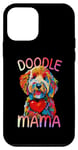 Coque pour iPhone 12 mini Goldendoodle Lovers Heart Pop Art pour femme