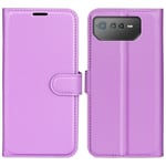 Asus ROG Phone 6 5G - Läderfodral / Plånboksfodral Lila