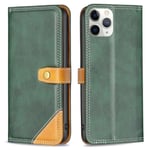 BINFEN tvåfärgat läder iPhone 11 Pro Max fodral - Grön Grön