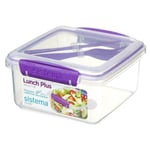 Sistema To Go Lunch Box Plus with Cutlery 1.2L Food Container - Assorted Colours