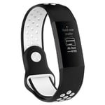 Fitbit Charge 3 breathable bi-color silicone watch band - Black / White