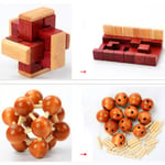 Iq 3d Wooden Brain Teaser Burr Interlocking Puzzle Game Toy For 彩色八角球