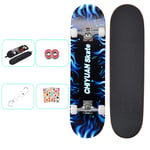 hj Skateboard 31 Inches Four-wheeled Skateboard Beginner Children 5 Years Old and Older Adult Professional Board Double Warp Adult Scooter Children Beginner Board (Color : A)