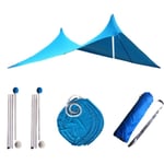 Gycdwjh Camping Sun Shade Tarp, Tents Beach Tent with Sand Anchor Portable Family Beach Sunshade UV Protection Sun Shelters for Beach Fishing Camping Garden,Blue